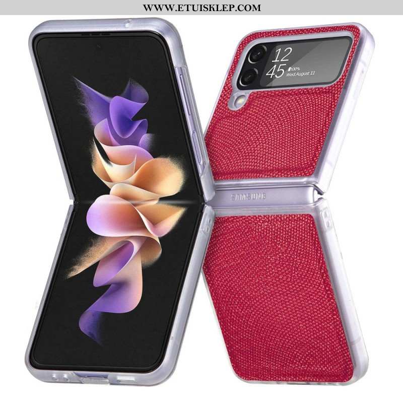 Etui do Samsung Galaxy Z Flip 4 Etui Folio Styl Węża Na Przezroczystym Silikonie